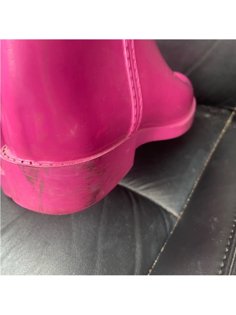 Coach Signature Canvas Knee-High Boots in Hot Pink and Tan - Picture 4 of 6